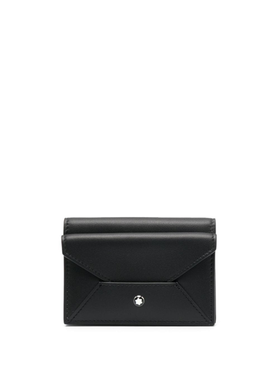 Shop Montblanc Logo-charm Leather Wallet In Black