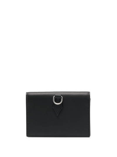Shop Montblanc Logo-charm Leather Wallet In Black