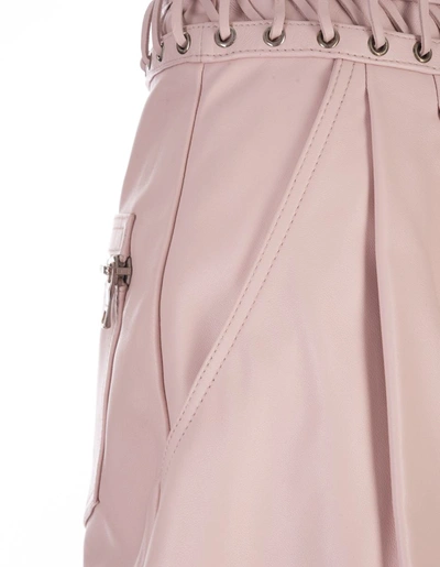Shop Balmain Light Leather Shorts In Pink