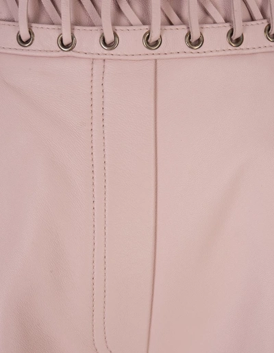 Shop Balmain Light Leather Shorts In Pink