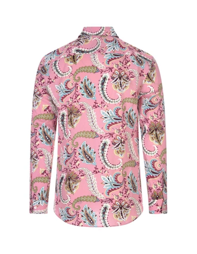 Shop Etro Paisley Floral Shirt In Cotton In Pink