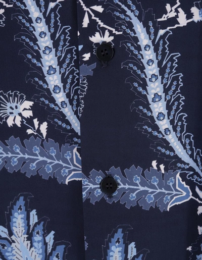 Shop Etro Shirt With Light Paisley Print In Blue