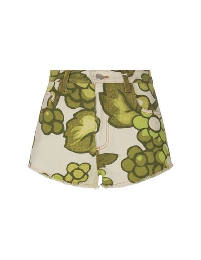 Shop Etro Denim Shorts In Green