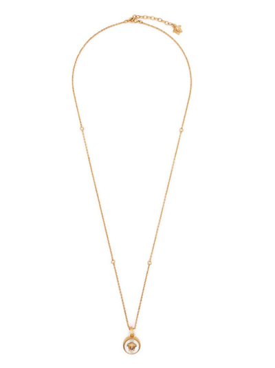 Shop Versace Medusa Head Pendant Necklace In Gold