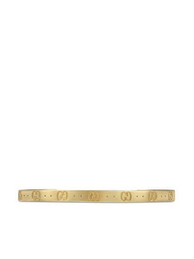 Shop Gucci 18kt Yellow Gold Icon Cuff Bracelet