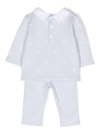 Givenchy Logo-print Cotton Set In Blue