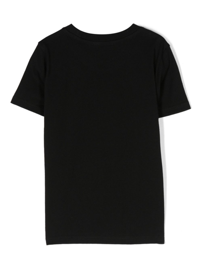 Shop Balmain Logo-print Cotton T-shirt In Black