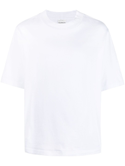 Shop Acne Studios Logo-tag Cotton T-shirt In White