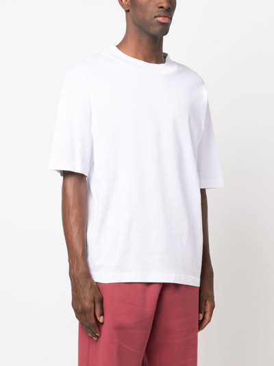 Shop Acne Studios Logo-tag Cotton T-shirt In White