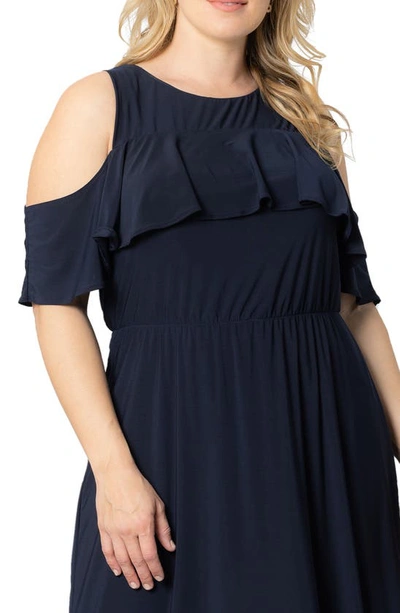 Kiyonna Piper Cold Shoulder Dress In Nouveau Navy