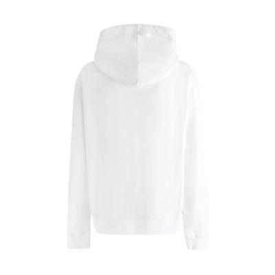 Dsquared2 Logo Printed Drawstring Hoodie In 100