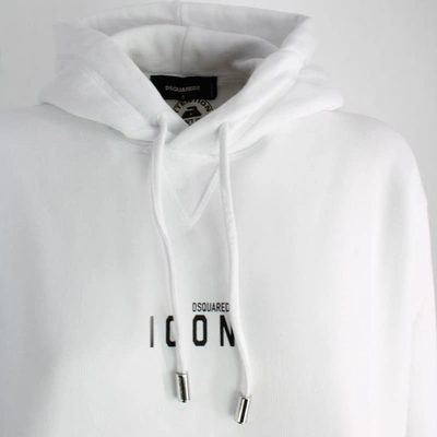 Dsquared2 Logo Printed Drawstring Hoodie In 100