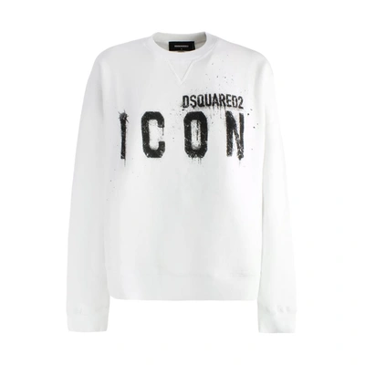 Shop Dsquared2 Logo-print Cotton Sweatshirt In 100
