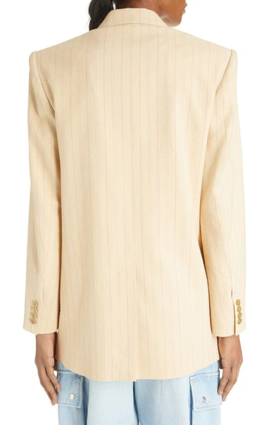 Shop Isabel Marant Nevim Double Breasted Jacket In Light Yellow/ Pink