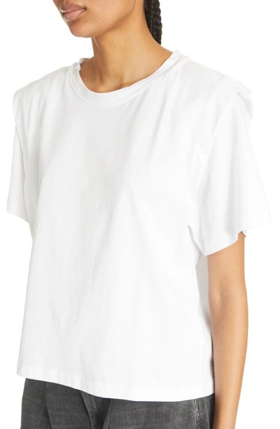 Shop Isabel Marant Zelitos Short Sleeve Cotton T-shirt In White