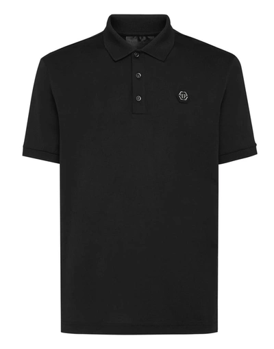 Shop Philipp Plein Polo Shirt Ss In Black Black