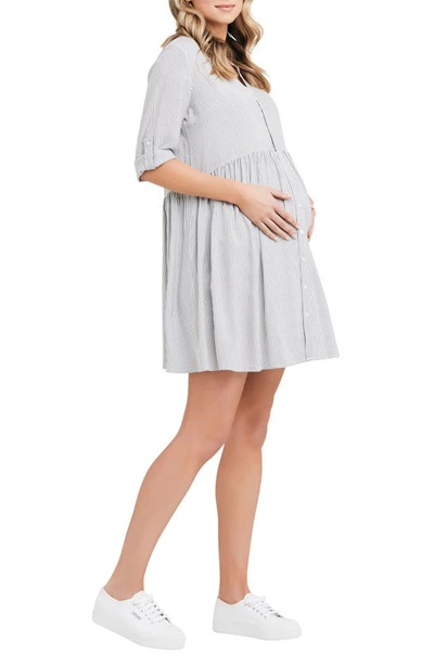Shop Ripe Maternity Sam St/nursing Dress In Grey Multi
