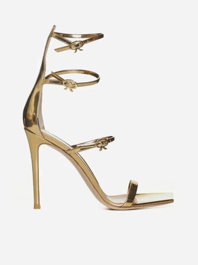 Shop Gianvito Rossi Ribbon Uptown Patent Leather Sandals In Mekong