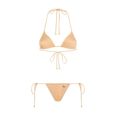 Shop Dolce & Gabbana Adjustable Triangle Bikini In Medium_make_up
