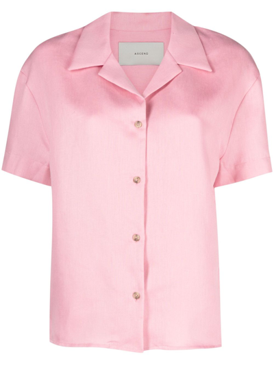 Shop Asceno Pink Prague Linen Shirt
