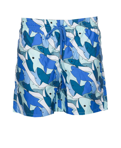 Shop Vilebrequin Moorea Drawstring Swim Shorts In Blue