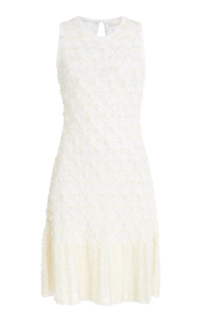 Shop Chloé Tweed Mini Dress In White