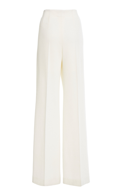 Shop Chloé Gauzy Recycled Cashmere-wool Straight-leg Pants In Ivory