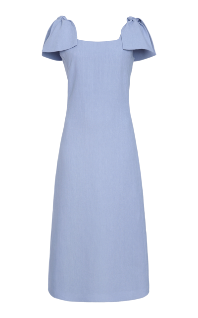 Shop Chloé Linen Canvas Maxi Dress In Blue