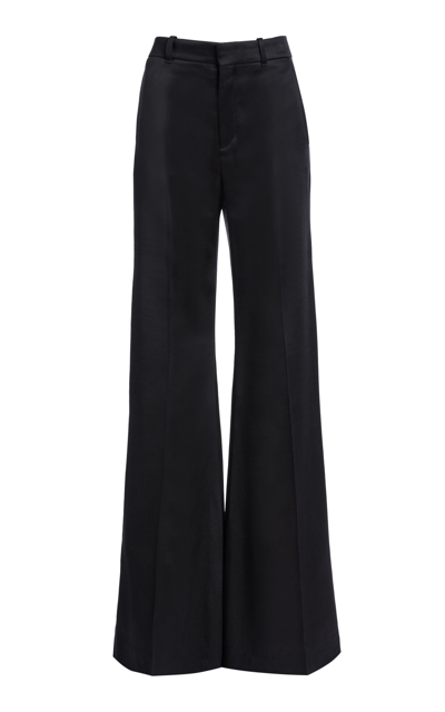 Chloé Broken-heel Low-rise Stretch-wool Pants In Black