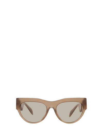 Shop Versace Eyewear Round Frame Sunglasses In Brown