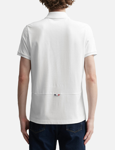 Shop Moncler Logo Polo Shirt In White