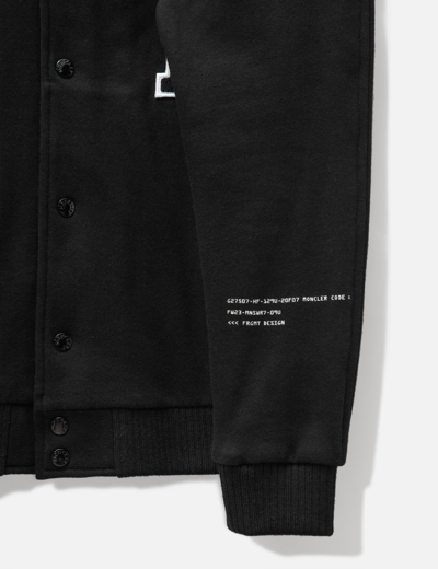 Shop Moncler Genius 7 Moncler Frgmt Hiroshi Fujiwara Varsity Fleece Cardigan In Black