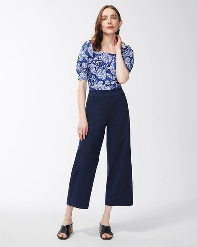 Chico's Brigitte Wide Leg Ankle Pants In White