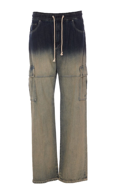 Shop Dolce & Gabbana Washed Drawstring Cargo Jeans In Multi