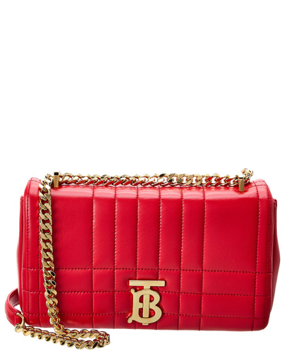Shop Burberry Lola Small Leather Shoulder Bag In Red