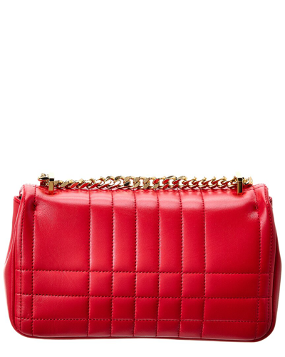 Shop Burberry Lola Small Leather Shoulder Bag In Red