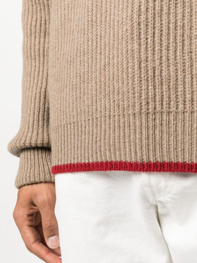 Fay Gerippter Rollkragenpullover In Brown