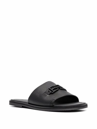Shop Bally Horsebit Detail Sandals In Black