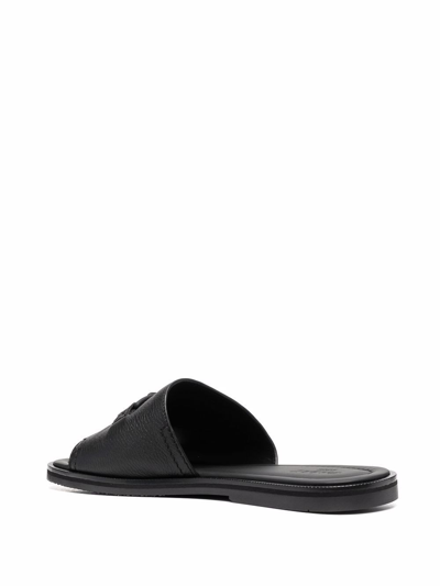 Shop Bally Horsebit Detail Sandals In Black