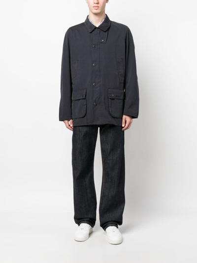 Barbour Relaxed Fit High Collar Jacket In Blau