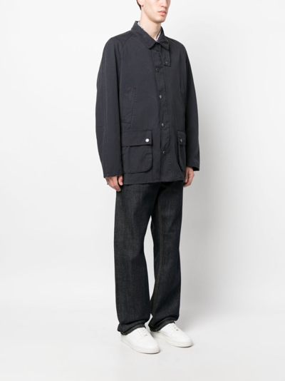 Barbour Relaxed Fit High Collar Jacket In Blau