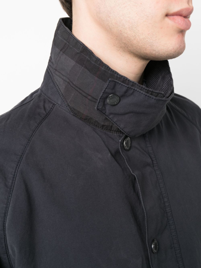 Barbour Relaxed Fit High Collar Jacket In Blau