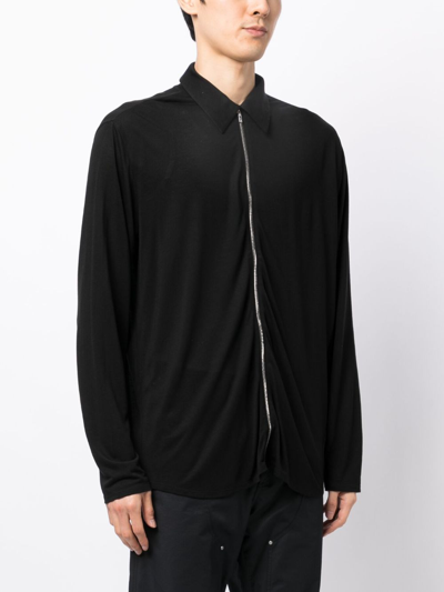 Post Archive Faction Zip-up Lyocell Jacket In Schwarz