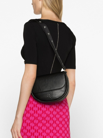 Shop Calvin Klein Jeans Est.1978 Ultralight Logo-embossed Crossbody Bag In Black