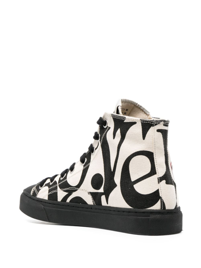 Shop Vivienne Westwood Orb-print High-top Sneakers In Schwarz