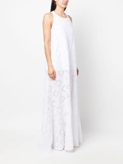 Kiton Perforiertes Midikleid In White