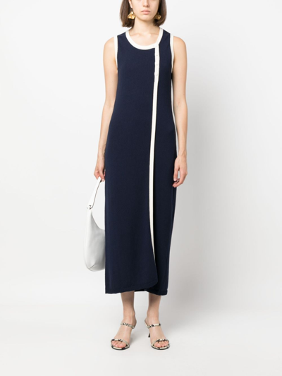 Shop Giuliva Heritage Lisa Cotton-blend Midi Dress In Blau