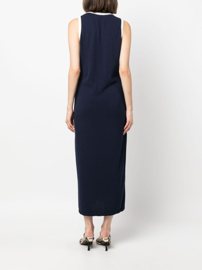 Shop Giuliva Heritage Lisa Cotton-blend Midi Dress In Blau