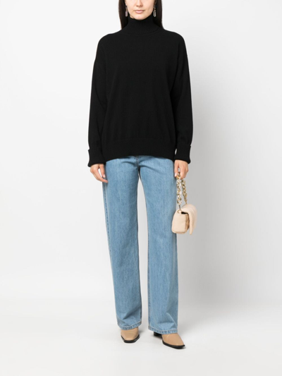 Shop Malo Roll-neck Cashmere Jumper In Schwarz