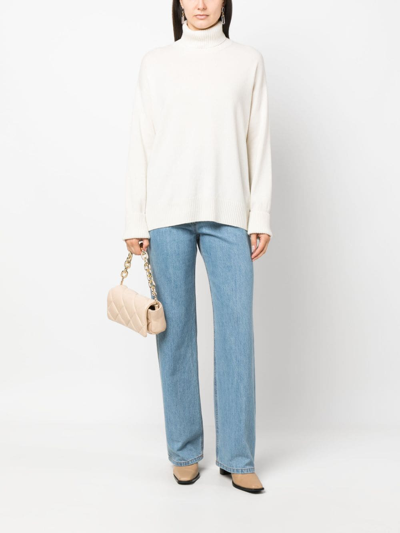 Shop Malo Roll-neck Cashmere Jumper In Weiss